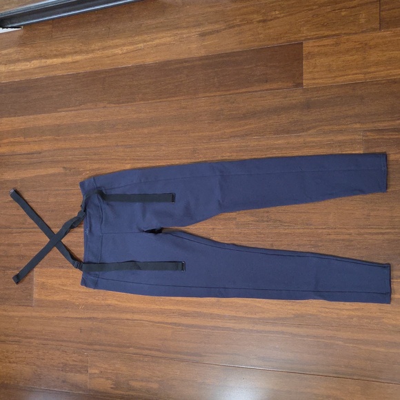 ALO ALPINE HIGH WAISTED NAVY BLUE SUSPENDERS YOGA LEGGINGS PANTS - Picture 2 of 8